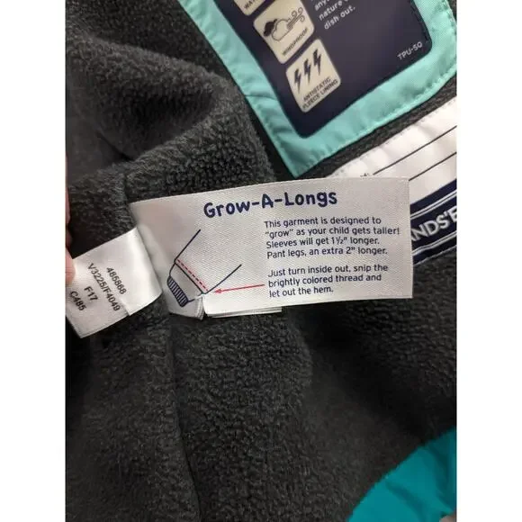Lands' End Aqua/Teal Girls Winter Coat